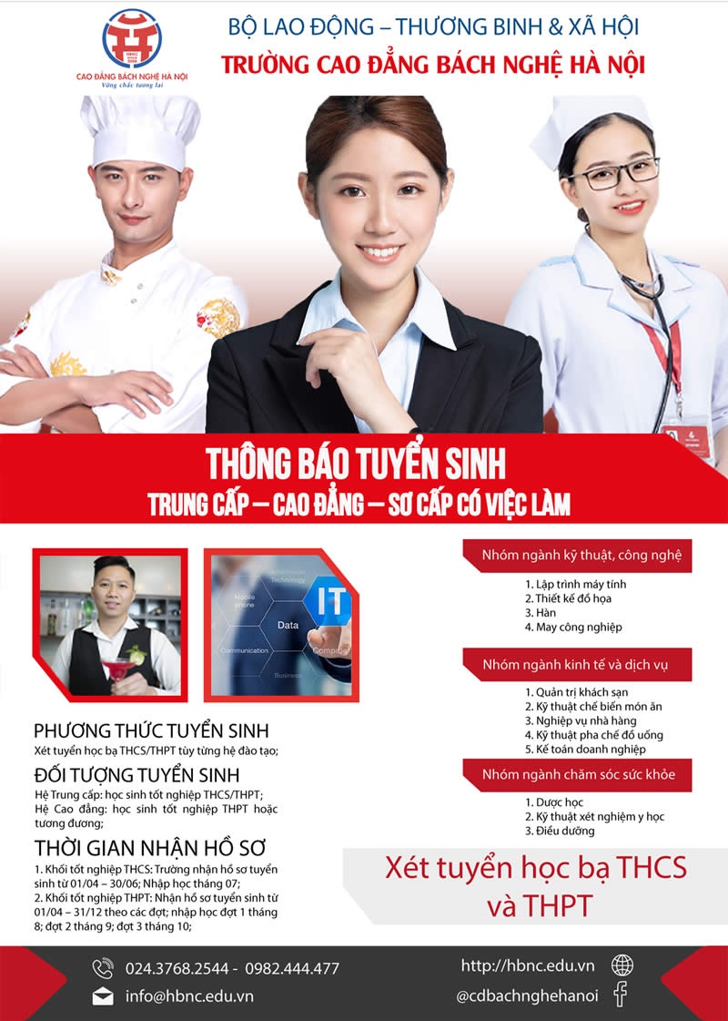 Thông tin tuyển sinh cao đẳng Bách Nghệ 
Hà Nội