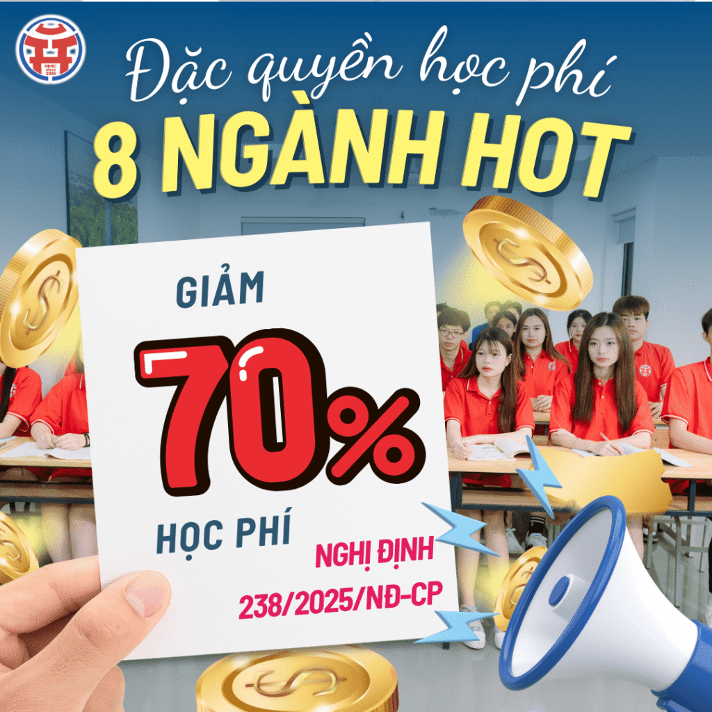 ĐẶC QUYỀN GIẢM 70% HỌC PHÍ TOÀN KHÓA CHO 8 NGÀNH HOT 2026